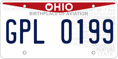 OH license plate GPL0199