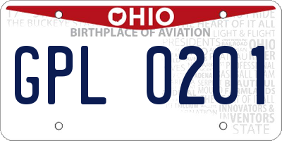 OH license plate GPL0201