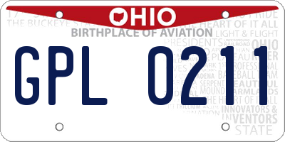OH license plate GPL0211