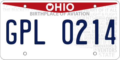 OH license plate GPL0214