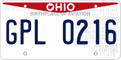 OH license plate GPL0216
