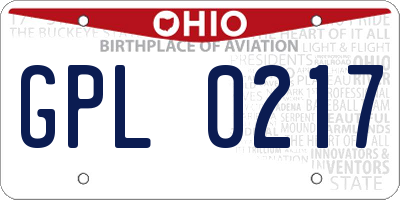 OH license plate GPL0217