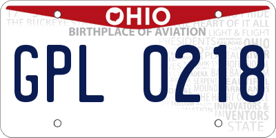 OH license plate GPL0218