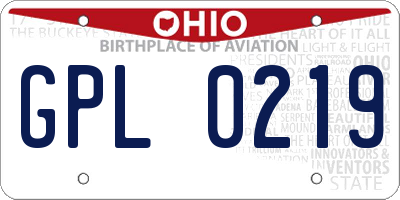 OH license plate GPL0219