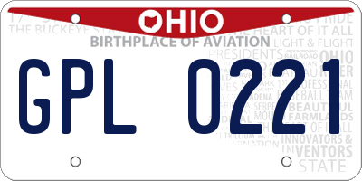OH license plate GPL0221