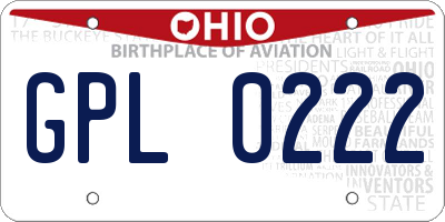 OH license plate GPL0222
