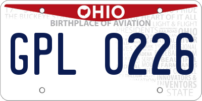 OH license plate GPL0226