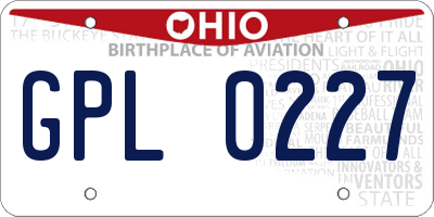 OH license plate GPL0227