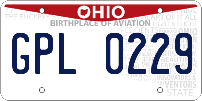 OH license plate GPL0229
