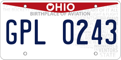 OH license plate GPL0243