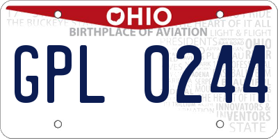OH license plate GPL0244