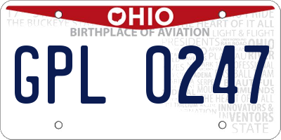 OH license plate GPL0247