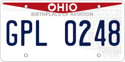 OH license plate GPL0248