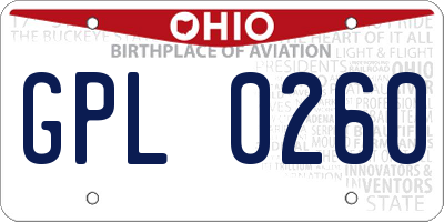 OH license plate GPL0260