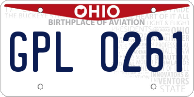 OH license plate GPL0261