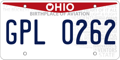 OH license plate GPL0262