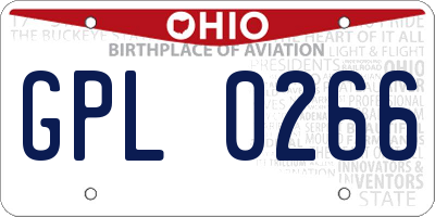 OH license plate GPL0266