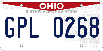 OH license plate GPL0268