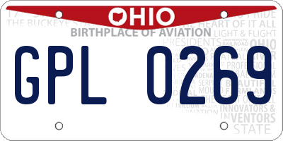 OH license plate GPL0269