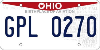 OH license plate GPL0270
