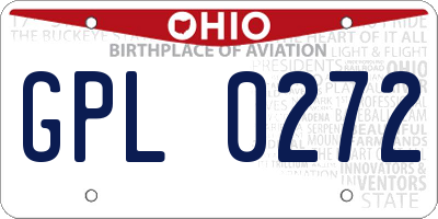 OH license plate GPL0272