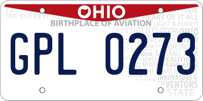 OH license plate GPL0273