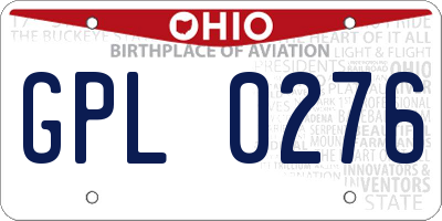 OH license plate GPL0276