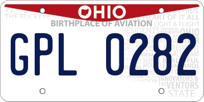 OH license plate GPL0282