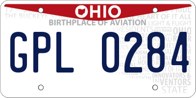 OH license plate GPL0284