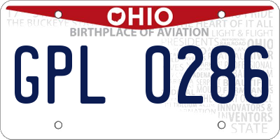 OH license plate GPL0286