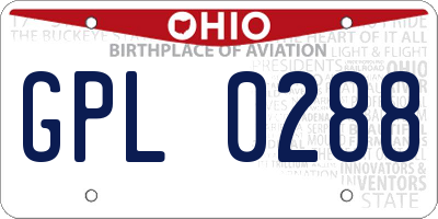 OH license plate GPL0288