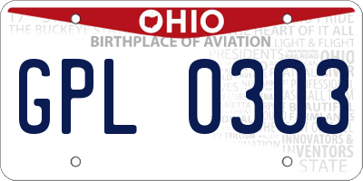 OH license plate GPL0303