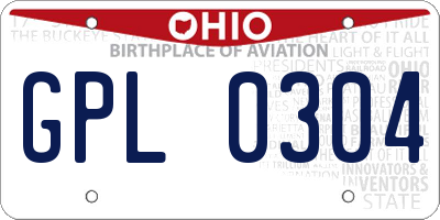 OH license plate GPL0304