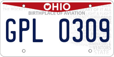 OH license plate GPL0309