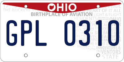 OH license plate GPL0310