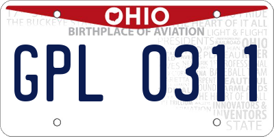 OH license plate GPL0311