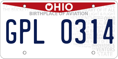 OH license plate GPL0314