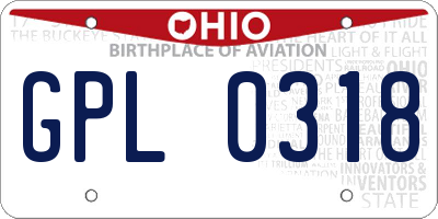 OH license plate GPL0318