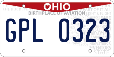 OH license plate GPL0323