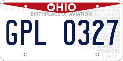 OH license plate GPL0327