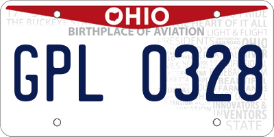 OH license plate GPL0328