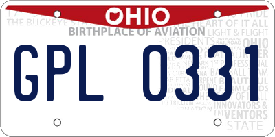 OH license plate GPL0331