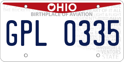 OH license plate GPL0335