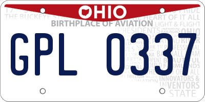 OH license plate GPL0337