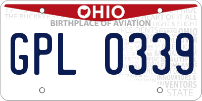 OH license plate GPL0339