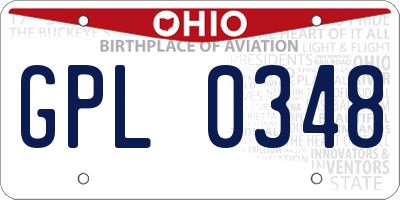 OH license plate GPL0348