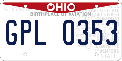 OH license plate GPL0353
