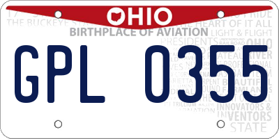 OH license plate GPL0355
