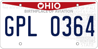 OH license plate GPL0364