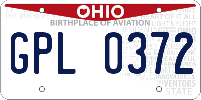 OH license plate GPL0372